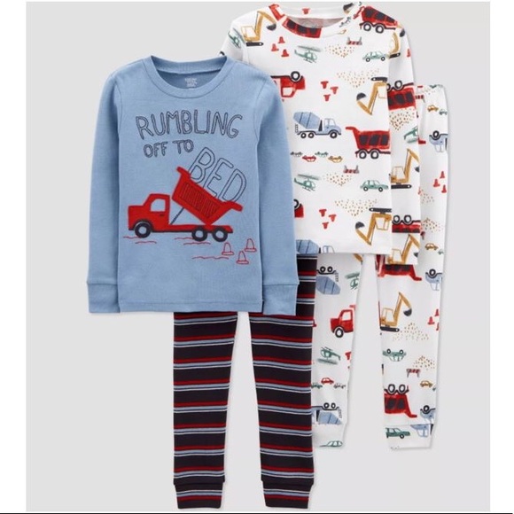 Carter's 4pc Toddler Boy Beige Snow Animals Pajama Set